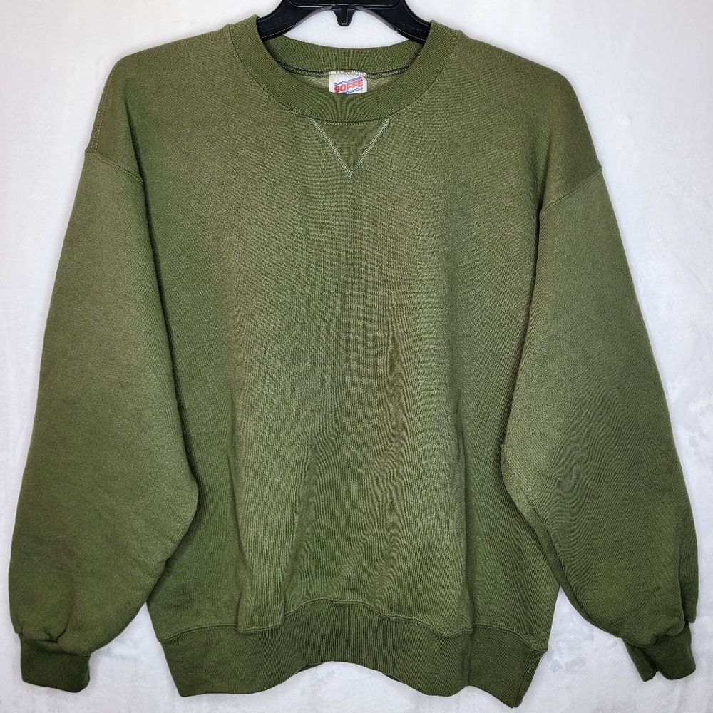 Vintage‎ Soffe Army Green Crewneck Sweater Size Large